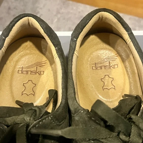 Dansko Olive Green Suede Women's Sneakers - Picture 3 of 7